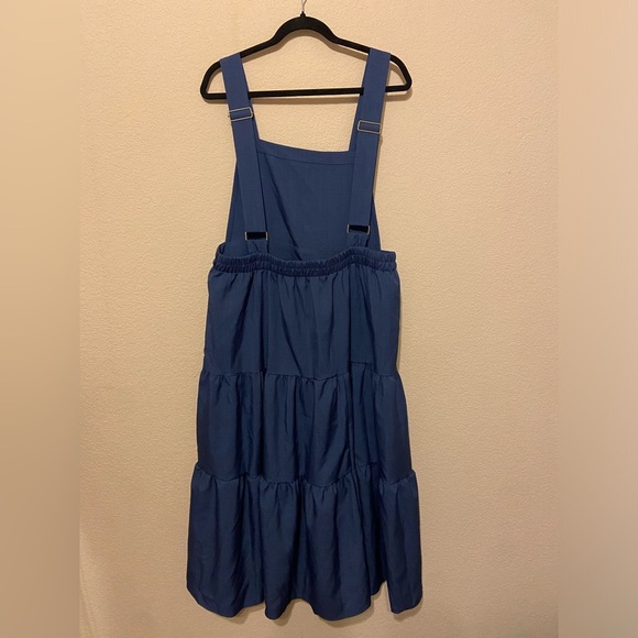 NWT BloomChic Blue MIDI Dress Jumper adjustable straps Sz 12 small mark - Picture 2 of 6